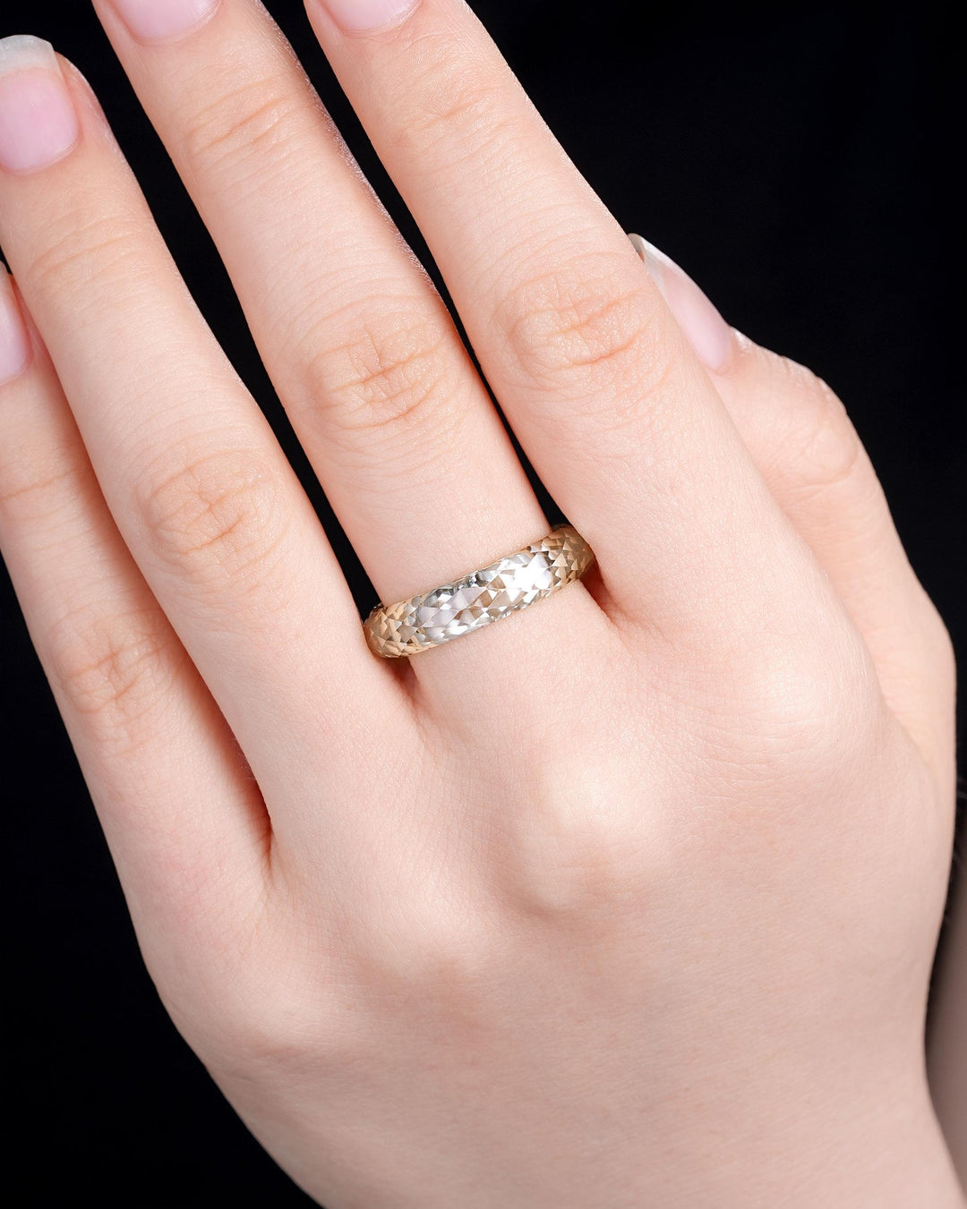Champagne Moissanite Men's Wedding Band, Full Eternity Diamond Cut Engagement Band, Promise Band Briolette cut Couple Ring for Man and Woman - ShainJewelry