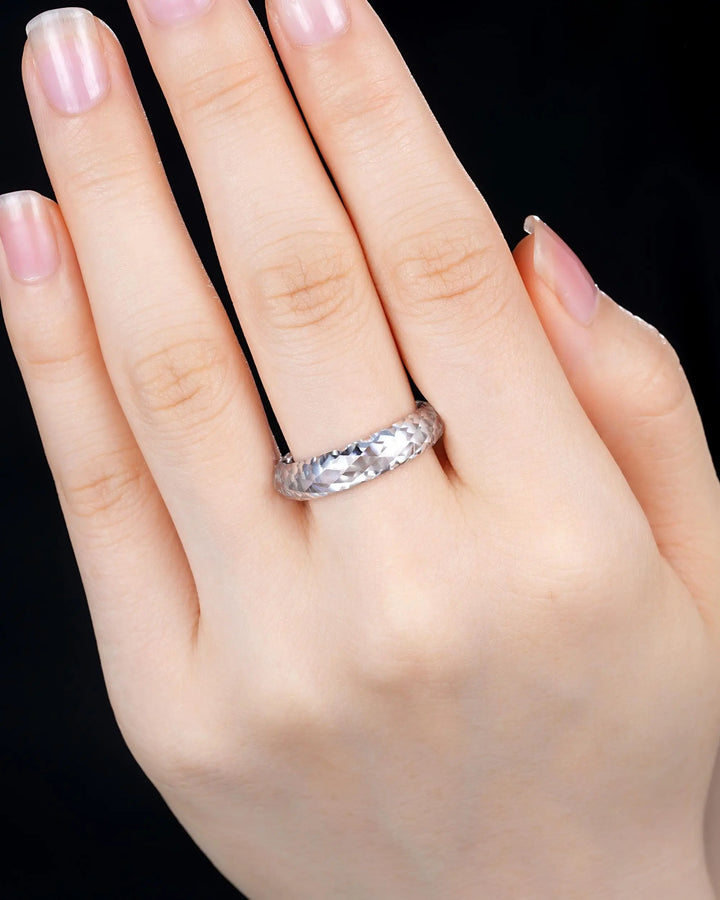 Sparkle Moissanite Men's Wedding Band, Full Eternity Diamond Cut Engagement Band, Promise Band Briolette cut Couple Ring for Man and Woman - ShainJewelry