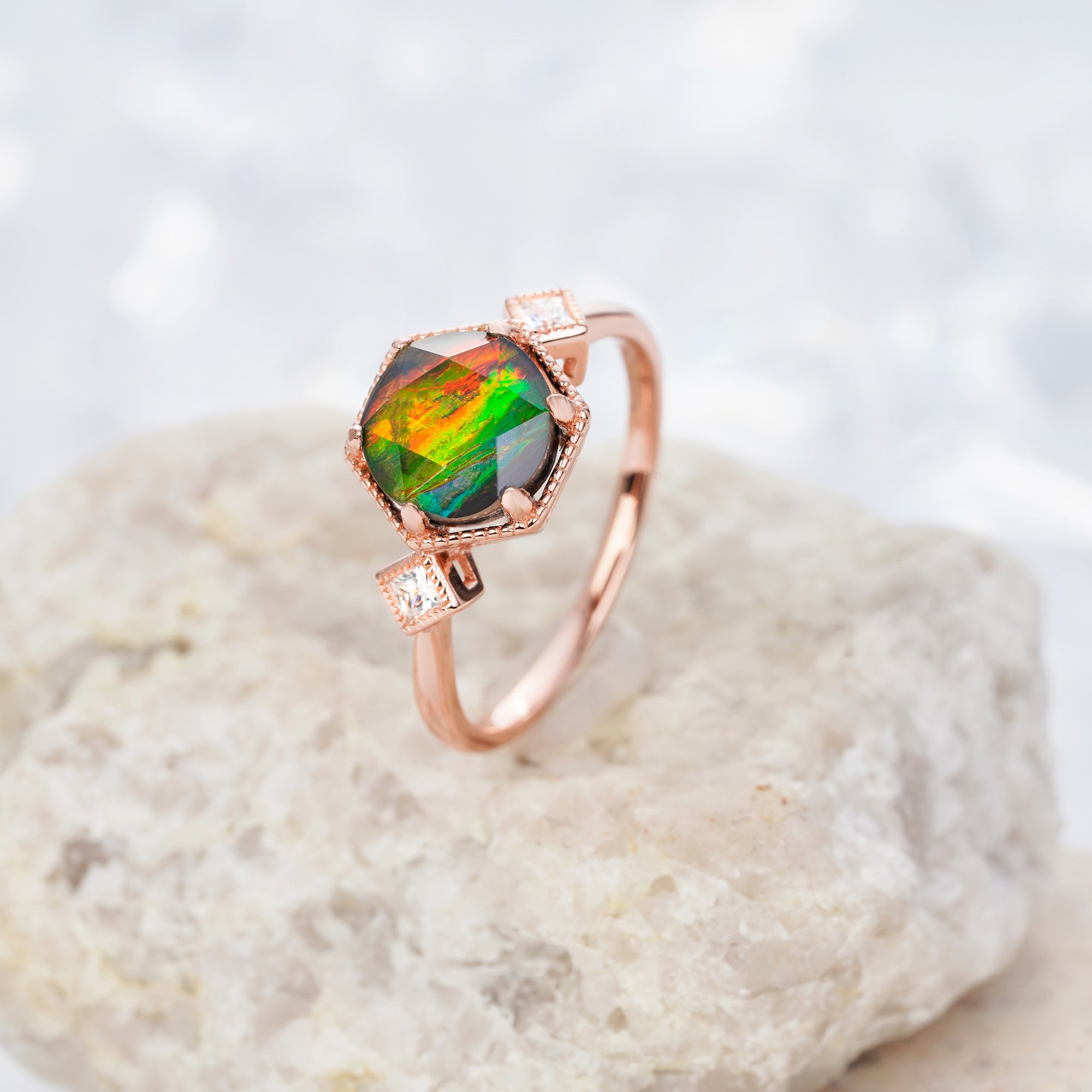 Canadian Ammolite Ring Size 10 (925 Sterling Silver) RING138517 – Ana  Silver Co