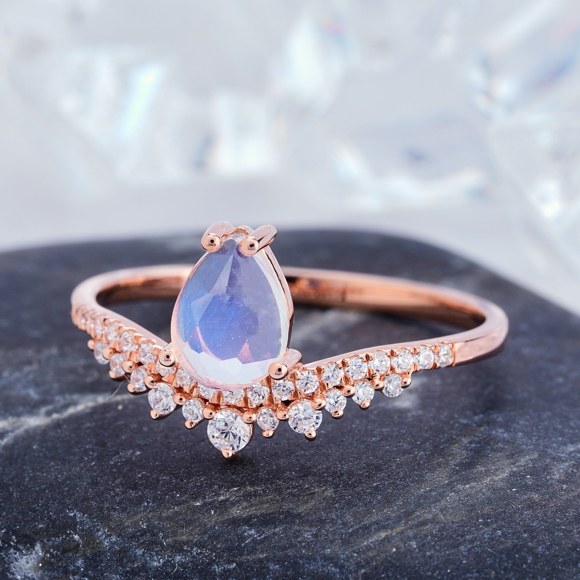 Moonstone Engagement Ring daisy Flower Ring Twig Ring Moonstone Jewelry Moonstone  Ring Alternative Engagement Ring - Etsy